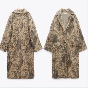 ZARA  OVERSIZED LIMITED EDITION WOOL COAT paisley print